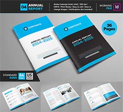 indesign模板－年终报刊(36页/通用型)：Clean Corporate Annual Report V4